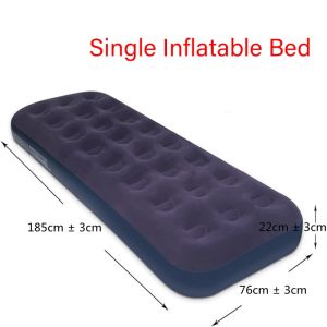 Inflatable Single Person Air Bed Outdoor Camping Portable and Easy To Carry Single Person Air Bed (Blue)
