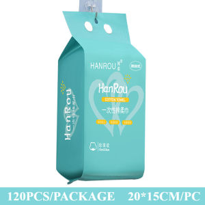 120PCS Hanging Face Towel Disposable Cotton Soft Towel Water Absorption Without Shedding Hair Pull Out Wall Wiping Towel