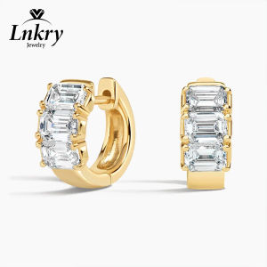 Lnkry Certified 0.8ct Emerald Cut Moissanite Earring Exquisite 14k Gold Filled Circel Earrings For Women Brilliant Wedding Jewel2026
