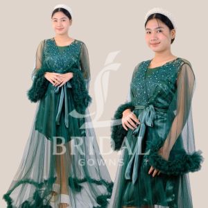 bridal robe see through ruffles soft tulle