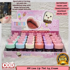 COD/ 12pcs (LUSINAN) Hold Morning Love Lip Tint Ice Cream / Liptint Ice Cream / Lip tin Ice Cream / Liptin Love Ice Cream / GROSIR KOSMETIK JAKARTA 1