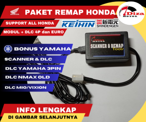TERMURAH Paket Lengkap Remap Sepeda Motor Honda OBD 1 2 dan Euro 5 Modul Garansi dan Gratis Full Software File utk Remap Siap Flash GRATIS alat scan Yamaha