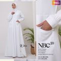 Gamis Nibras Putih dan Hitam Material Toyobo Kode NBC 020 Desain Simple dan Elegan Ready Stokk !!!!!!!. 