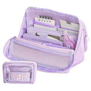 Large Capacity Pencil Case Multi Layered Pencil Bag Detachable Pencil Pouches Travel Cosmetic Bag for Office School