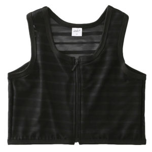 Janest co giãn ngắn Corset dây kéo tăng cường sinh viên dây kéo băng phía trước bó ngực phẳng cos Tomboy Áo bó ngực cho người chuyển giới đồ mặc gen