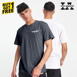 IDLE APPAREL- BUY 1 TAKE 1  (TSR) 1.0  WITH LOGO ROUNDNECK T-SHIRT  FOR MEN - mens t-shirts / mens shirt / t shirt / plain shirt  fitted shirt / tee shirt / plain tees / classic shirt / soft round t-shirt / pambahay / panlakad