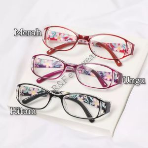 Kacamata Baca Lensa Plus Antiradiasi Blue Ray Jernih Frame Model Lipat Wanita Warna Model Fashion Elegan Modern