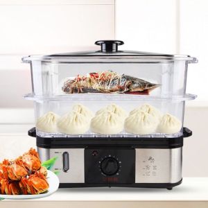 Electric Steamer For Food Food Steamer Cooker Electric Food Steamers Rectangular Transparent Double-Layer Steamer