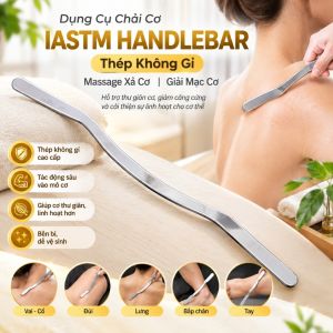Dụng Cụ Chải Cơ IASTM Handlebar Thép Không Gỉ 45cm Dày 3.9mm - Thanh Massage Giải Mạc Cơ