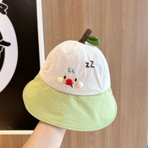 POUKL  Quick-dry Korean Style Cap Embroidery Shading Hat Summer Kid Sunhat Breathable Puppy Childrens Bucket Hat Kid