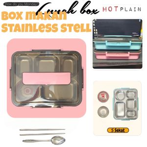 Kotak Makan 3 Sekat 4 Sekat 5 Sekat Stainless Steel / Kotak Makan Bisa Menghangatkan Makanan