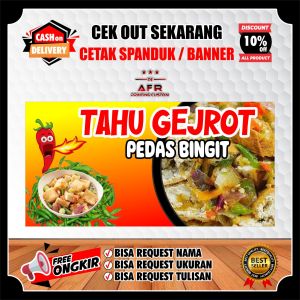 Spanduk Banner Backdrop TAHU GEJROT Banner TAHU GEJROT Ukuran 120x60cm