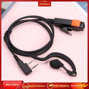 [Chinatera Malll]2 Pin Walkie Talkie Headset Earphones K-Plug PU Wired Radio Earpiece Headset Dual PTT G Type with Microphone for Kenwood Baofeng 888S TYT