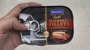 เนื้อปลาแมคเคอเรลในซอสมะเขือเทศ (ตราซีเล็คโกลด์) [ 1 กระปุก 90 กรัม ] อาหารที่มีประโยชน์ ปลากระป๋องซอสมะเขือเทศ เนื้อปลาแมคเคอเรล ปลาอัดกระป๋อง อาหารกระป๋อง ปลากระป๋องที่คนนิยมกินกัน Mackerel fillets in tomato sauce (SEALECT GOLD Brand)
