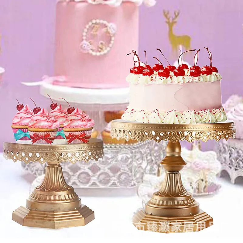 24 Kitchen 3 Piece Set Metal Cake Stands Gold Cupcake Stands