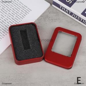 [COD] Cozyroom Tinplate U Disk Small Square Box Badge Gift Metal Packaging Box U Disk Large Square Box Window U Disk Small Iron Box