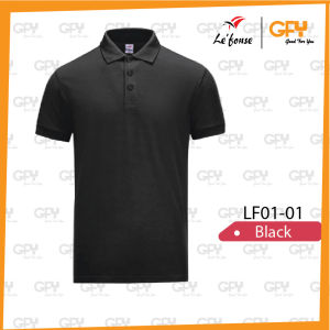 LEFONSE Ladies Plain Polo Honeycomb 100% cotton Tshirt - BLACK / NAVY / WHITE / RED / ROYAL BLUE - LF01