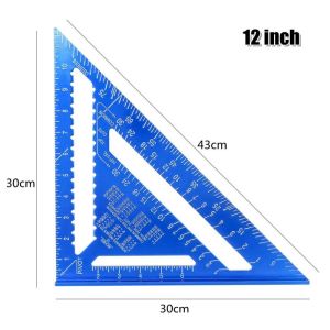 7/12inch Aluminum Alloy Triangular Ruler Building Framing Tools Gauges Metric Measuring Ruler Woodwork Tools