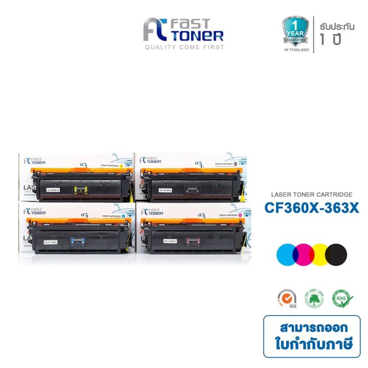 Fast Toner หมึกเทียบเท่า HP 508X (CF360X-CF363X) ชุดสี (CMYK) สำหรับ ...