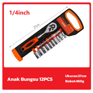 Set Peralatan Kunci Soket Multifungsi X-Tools 1/2 Inch 12 Pcs - Baja Asli Berkualitas Tinggi