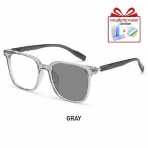 Men Women Photochromic Glasses Anti-Rad 0~-300 Degree Korean Style Square Frame Nearsighted Eyewear