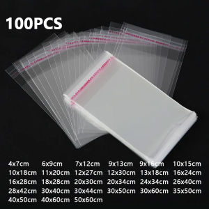 100pcs Cellophane Self-adhesive Bag Plastic Opp Transparent Sealed Jewelry Gift Food Candy Chothes Cake Packaging Clear Pouches2026