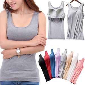 Mùa Hè 2020 Phụ Nữ Giản Dị Modal Cotton Với Miếng Đệm Ngực Áo Nữ Áo Ngực Độn Áo Ba Lỗ Gợi Cảm Yoga Thể Thao Áo Sơ Mi Hàn Quốc Quần Áo Mềm Mại Đồ Lót