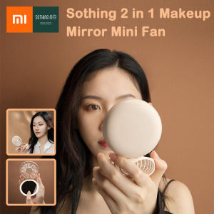 Xiaomi Sothing 2 in 1 Makeup Mirror Mini Fan folding Led Mirror Portable Hand-held Travel Office Fan