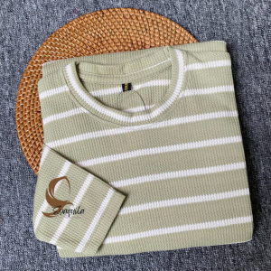 Kaos Salur Knit Wanita premium / Kaos Stripe Knit Premium Lengan Panjang Wanita