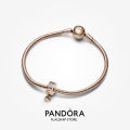 Pandora 14K Rose Gold Plated Infinite Hearts Sparkling Dangling Clip Charm. 