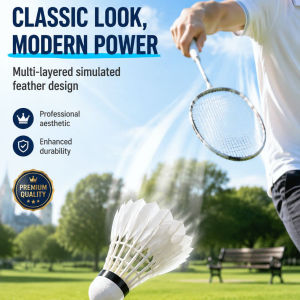 🏸 High Elastic Durable Badminton Set For Training/Badminton High Elastic/Nylon/Wind Resistant/Feel/Practice/Hitting Performance/Stable Goose Feather Badminton