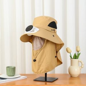 Houchu nón chống nắng trùm đầu nón chống nắng nam mũ quạt điều hoà mũ chống nắng uv nam nón chống nắng uv Di động Mũ quạt sạc năng lượng mặt trời Bền lâu Có thể điều chỉnh Mũ che nắng khi câu cá có mặt nạ che mặt Mũ quạt vành rộng Ngoài trời