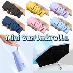 NOVELLEO Five Fold Mini Sun Umbrella UV Protection UPF50 Folding Pocket Umbrella Sturdy Windproof Hand Operated Parasol Outdoor