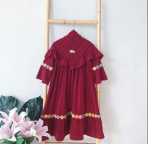 GAMISANAKPEREMPUAN 1-10TAHUNBAHAN ADEM KATUNCRINKLE AIRFLOW SET KERUDUNG2025/GAMIS ANAK/