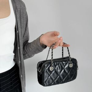 Quilted Chain Multi Compartment Small Zip Bag DjoyIns