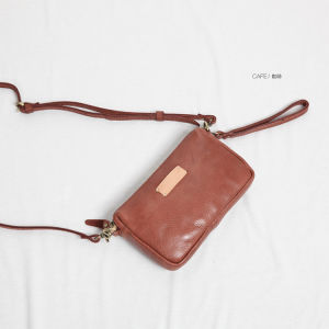 25 Womens bag made of dyed top-grain cowhide small square crossbody bag vegetable-tanned leather zipper bag 5145 Top-layer cowhide bag
