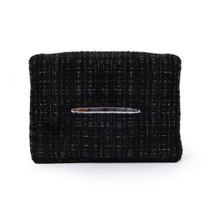 DOUBLEL Small Fragrant Wind Car Seat Back Tissue Bag Exquisite Cute Bow Automotive Napkin Holder Fashion High Quality Car Tissue Boxes Tissue Storage Case