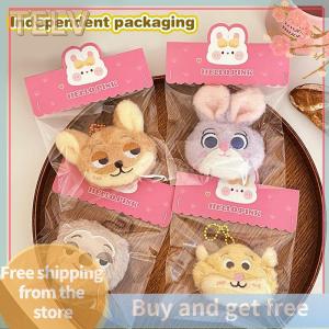 TELV Zootopia Plush Keychain Brooch Cartoon Rabbit Fox Soft Stuffed Doll Pendant Car Key Ring Backpack Bag Decor Kid Gift