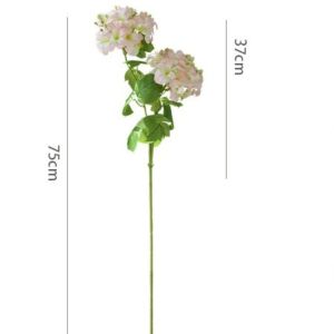 SPDD Silk Cloth Artificial Hydrangea 2 Heads Green Leaves Artificial Snowball Branch Soft Simulation Flowers Hotel Decoration