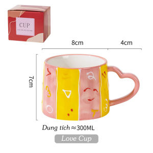 Ly Sứ Quai Tim - Cốc Sứ Yêu Thương dung tích 300ml với 5 mẫu kèm hộp - Ly Sứ Quà Tặng - Tạp Hoá Vy An