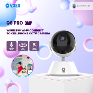 V380 Q6 Pro 3MP CCTV Camera Connect Cellphone IP Security Camera Two-way Audio Motion Detection Night Vision Home Smart IP Security Camera Surveillance Smart Home