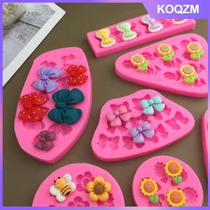 KOQZM Cute Cartoon Flowers Bow Bee Fondant Silicone Molds DIY Cupcake Fondant Cake Decorating Chocolate Candy Baking Mold