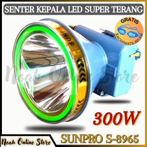 Senter Kepala Selam SUNPRO S-8965 (BONUS KACAMATA SELAM) Senter Kepala Led Super Terang | Senter Kepala Anti Air | Headlamp 300 Watt Super Terang | Senter Kepala 300W ~ NOS