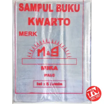 Sampul Plastik Mika Bening Buku Kwarto / SD / SIDU (1 Lusin)