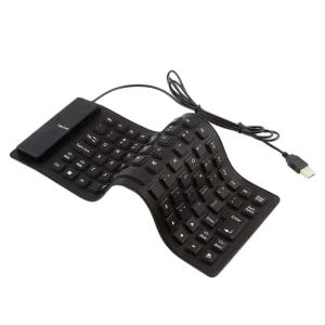 85Keys USB Wireds Silicone Keyboards Rolls up Flexible Silents Keyboards for Notebook and PC