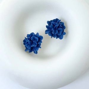 🔥Klein Blue Flower New Style High-End Hong Kong Style Classy Elegant Fashion Earrings LovelylifeFu👍