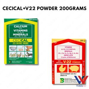 Cecical + V22 Powder 200g Feed Premix Calcium Booster Improves Eggshell and Bone Structure