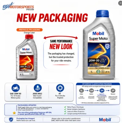 MOBIL SUPER MOTO ENGINE OIL 20W-50 SYNTHETIC (1 LITRE) FOUR STROKE
