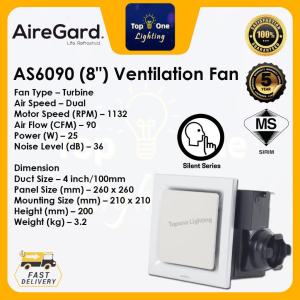 AireGard AS 6090 9020 SQ110 8" 10" inch Ceiling Air Ventilation Exhaust Fan Silent Quiet Kipas Exzos Siling 天花抽风机