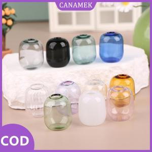 CANAMEK✨ 1:12 Dollhouse thu nhỏ bình thủy tinh mini lưu trữ trong suốt Lọ hoa lọ thủy tinh lọ thủy tinh hoa nồi nhà vườn trang trí nội thất đồ chơi